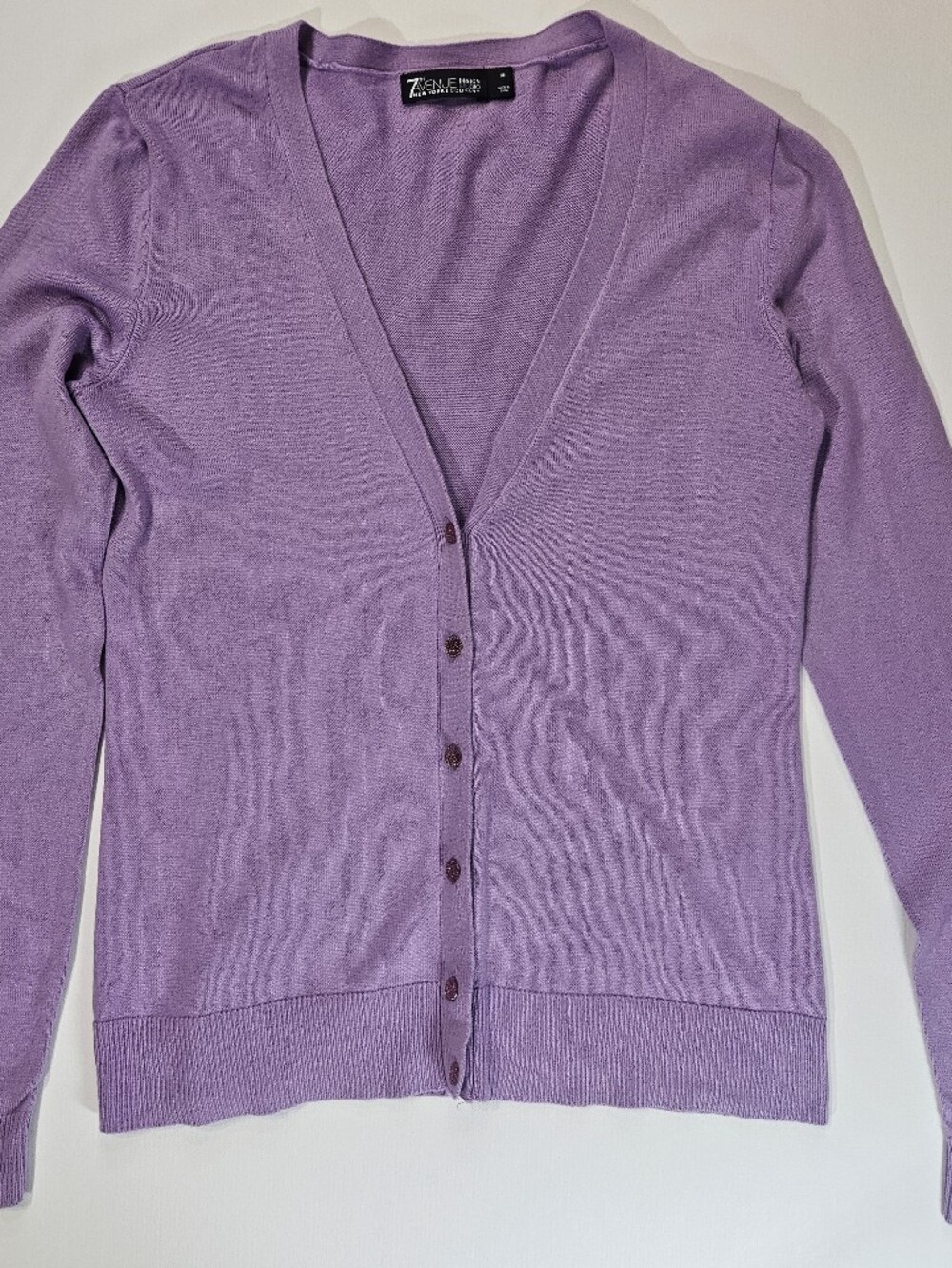 New York And Company Cardigan Sweater Womens Medium Purple Button Down